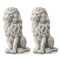 Set of 2 20.75"H/27.75"H MGO White Guardian Sitting Lion Statue